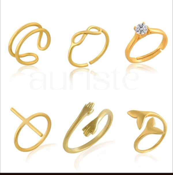 Combo Of 6 Adjustable Rings