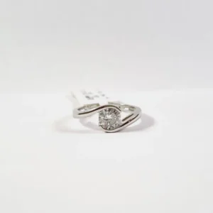 Silver Plated American Diamond Stylish Ring front view