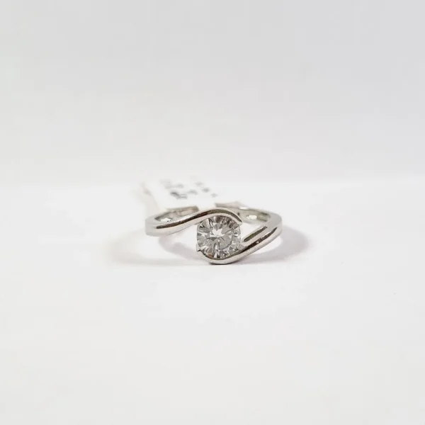 Silver Plated American Diamond Stylish Ring