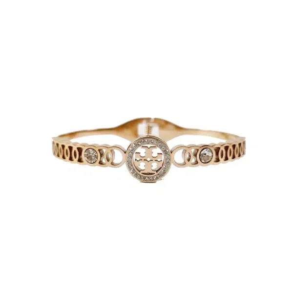 Anti Tarnish Rose Gold Plated Contemporary Bracelet – American Diamond Studded