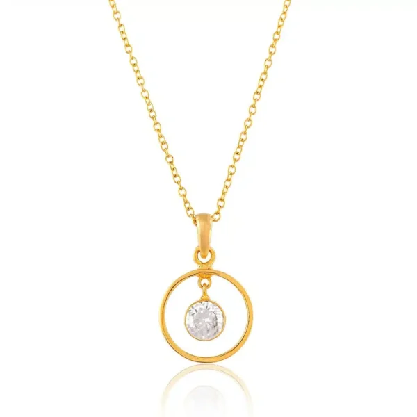 Gold Plated Ring Pendant with American Diamond Locket