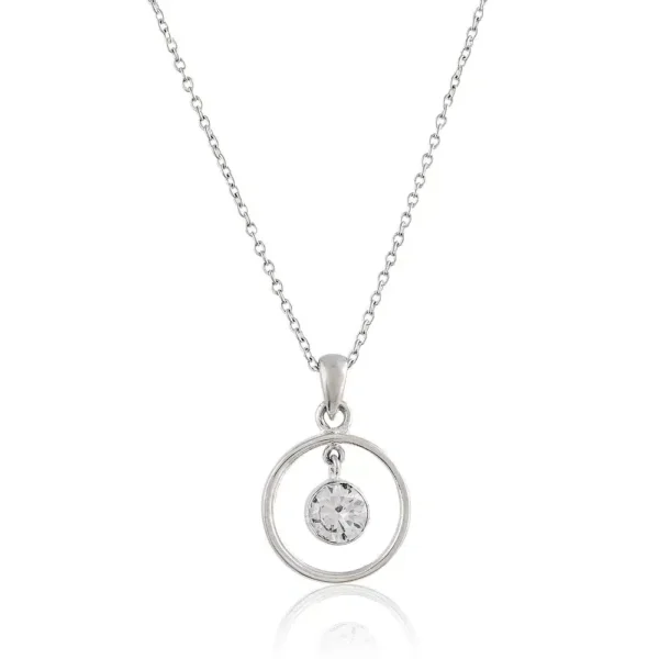 Silver Plated Ring Pendant with American Diamond Locket