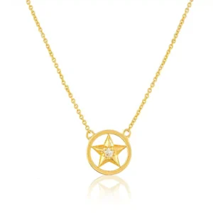 Star Circle Necklace With American Diamond Stone pic