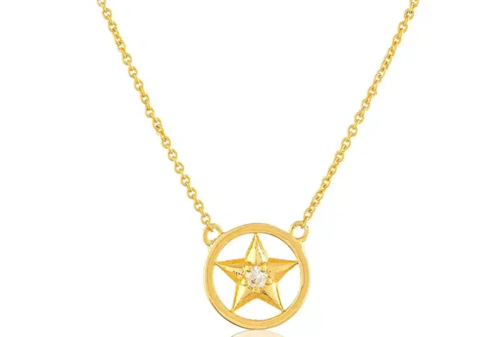 Star Circle Necklace With American Diamond Stone pic