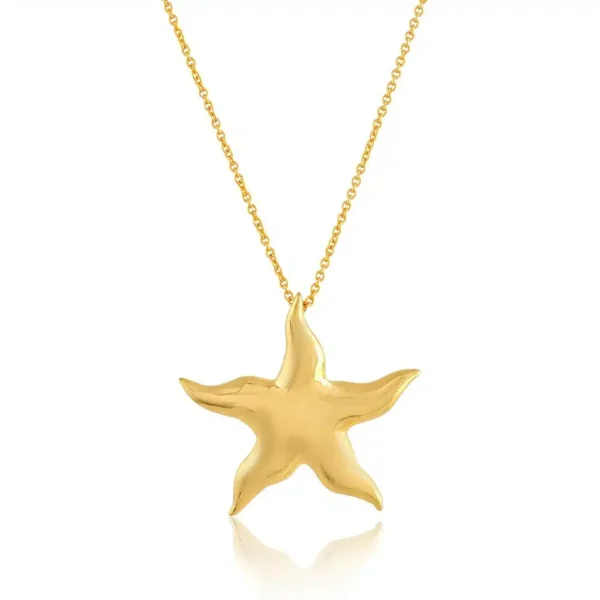 Golden Starfish Necklace Pendant