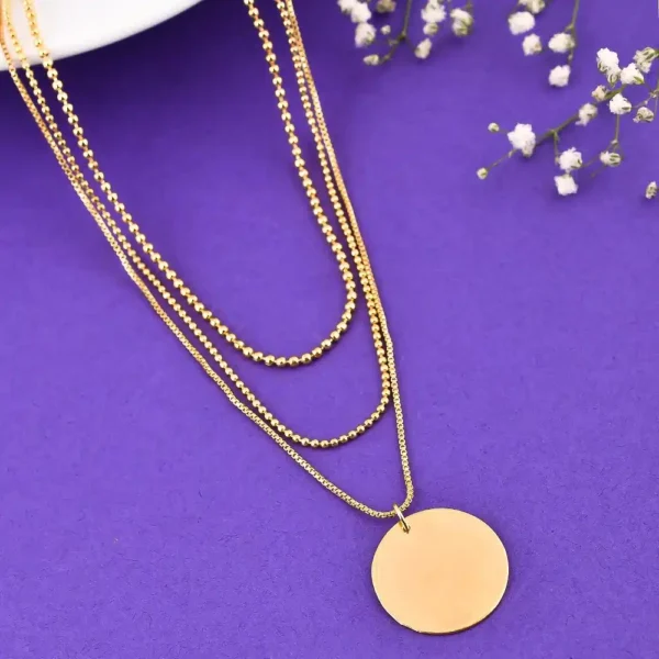 Multi Layered Chain Coin Necklace