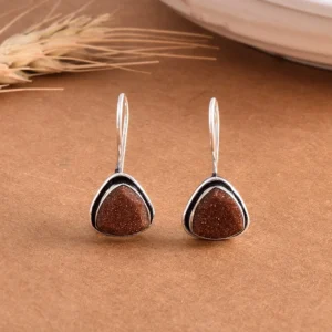 brown trillion stone earrings