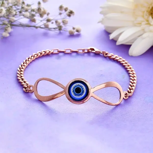 Evil Eye Infinity Bracelet | Rose Gold Plated