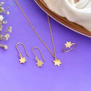 Combo of star shaped necklace, earrings and ring