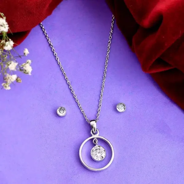 Classic Silver Plated Zircon Set Necklace