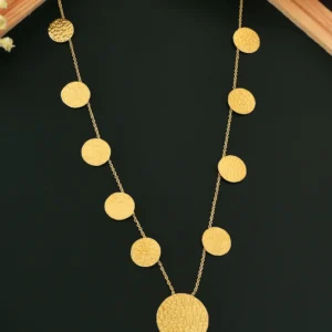 Textured Circle Necklace Chain