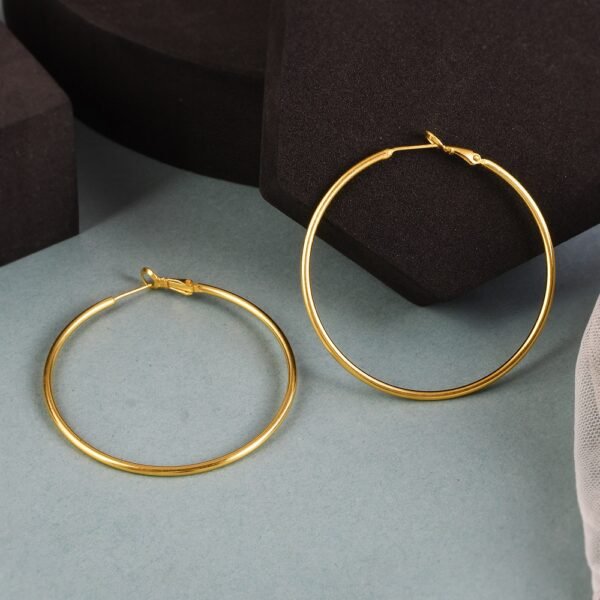 Circular Round hoops Earrings | Large | Brass Artificial Earrings