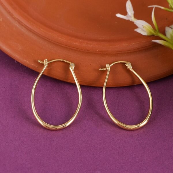 Oval Hoops For Women | Medium | Gold Polished