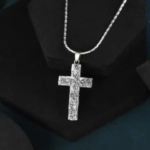 Jesus Cross Pendant Necklace With Chain