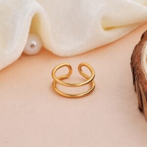Double Layer Ring Gold Plated in Adjustable Size
