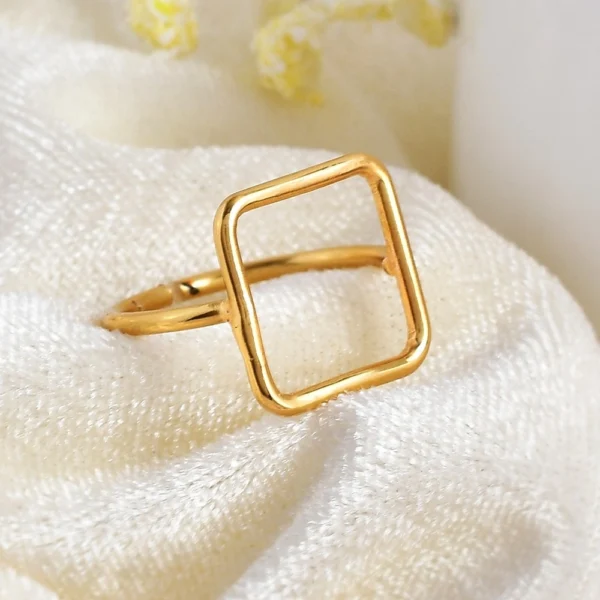 Geometric Square Shape Designed Fashion Ring – Free Size